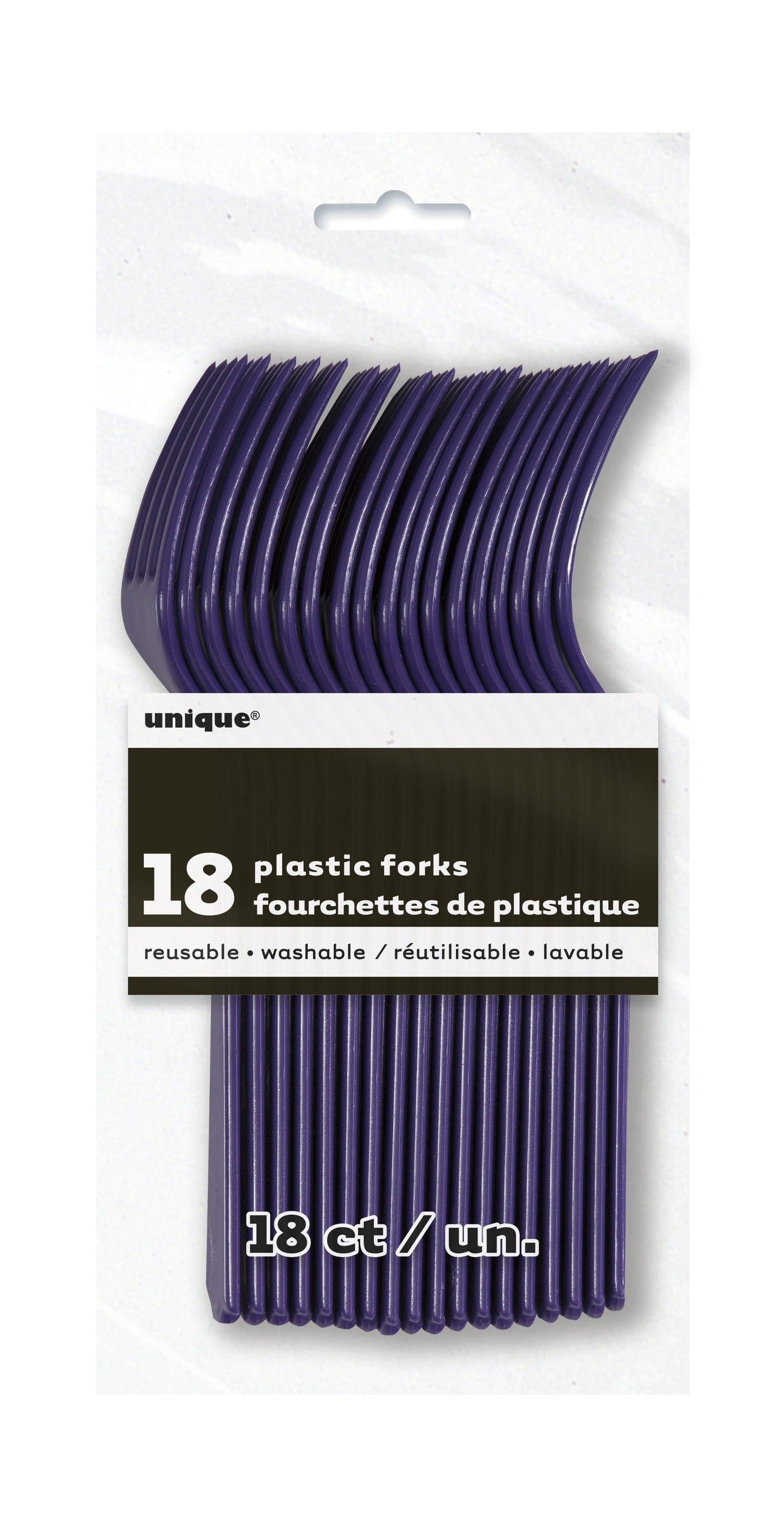 Deep Purple Solid Plastic Forks -18ct