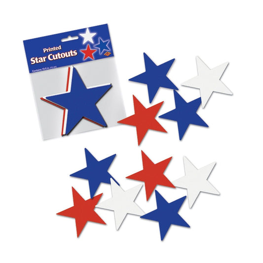 Beistle Red, White, & Blue 5" Star Cutout Decorations - 10ct