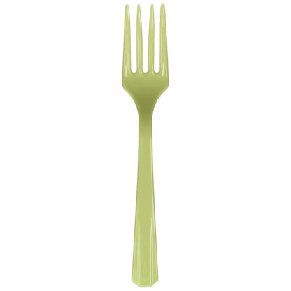 Leaf Green Plastic Forks - 20ct