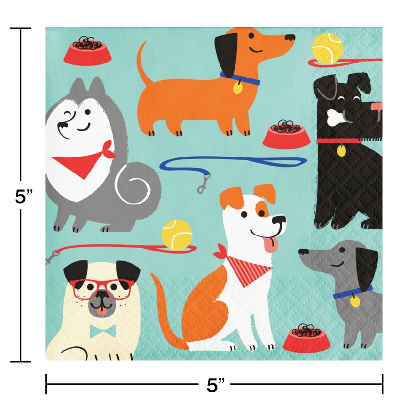 Dog Party Beverage Napkins - 16ct