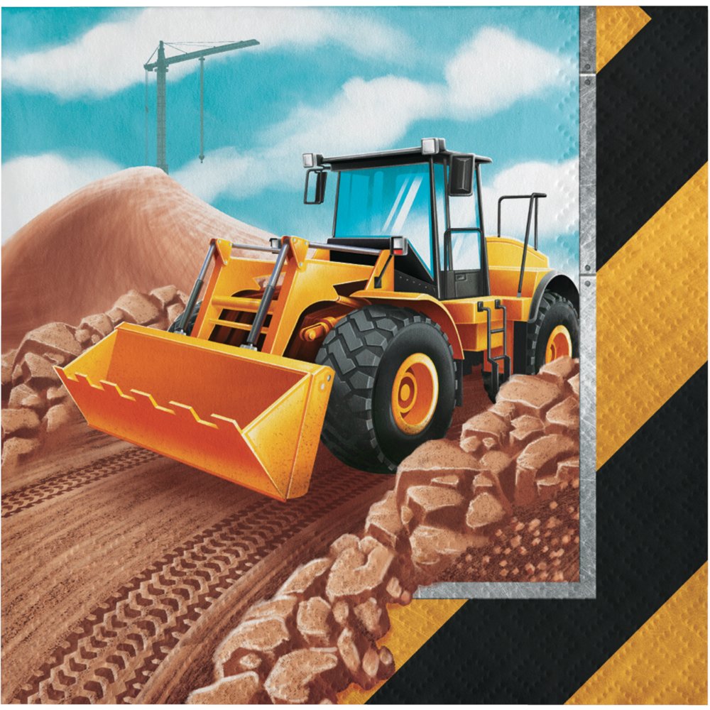 Big Dig Construction Beverage Napkin - 16ct