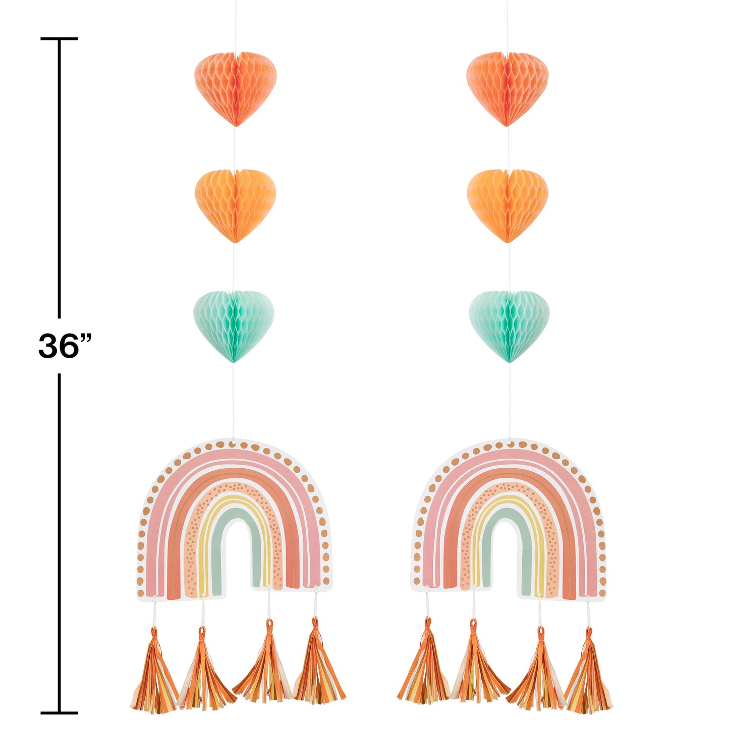 Boho Rainbow Hanging Cutouts w/ Tassels - 2ct