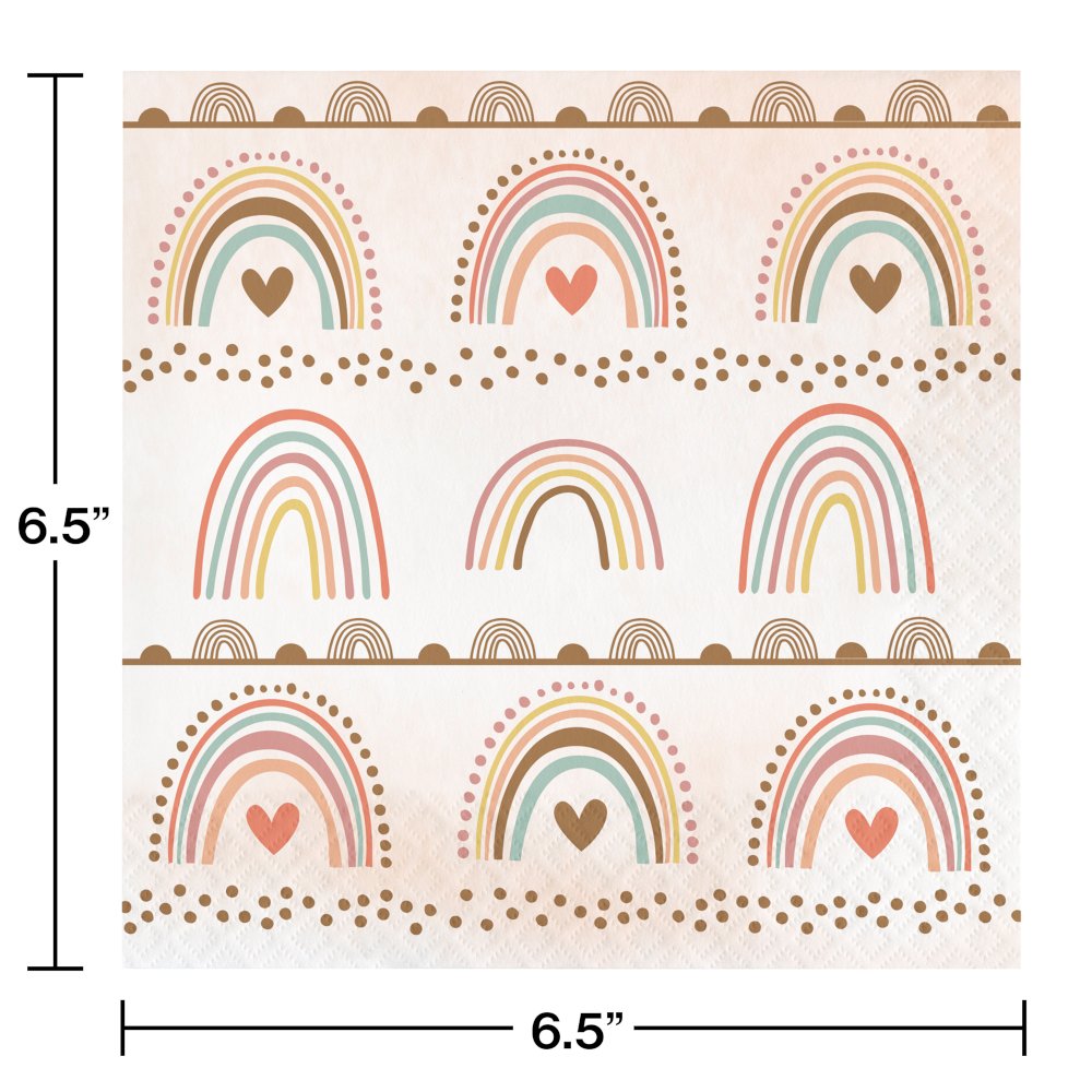 Boho Rainbow Luncheon Napkin - 16ct