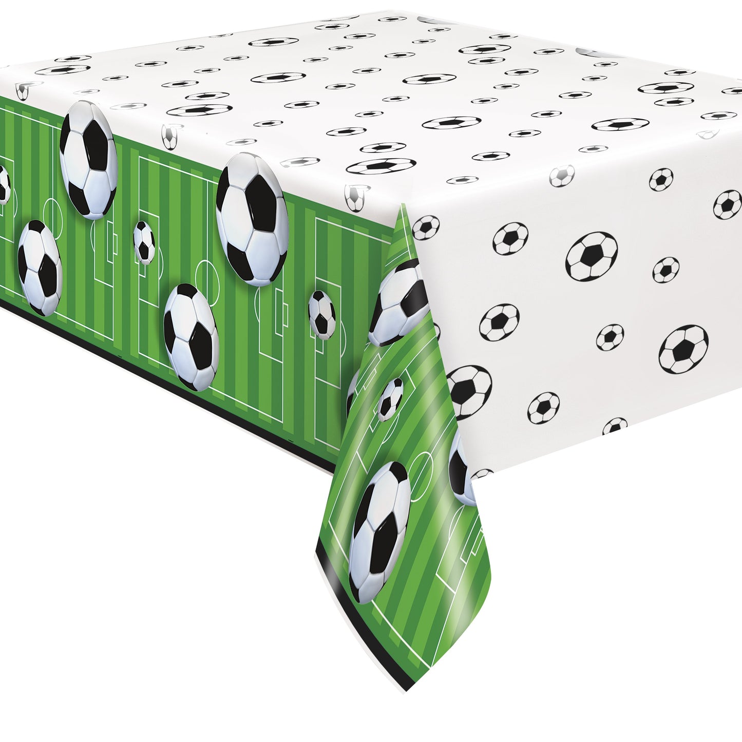 3D Soccer Rectangular Plastic Table Cover  - 54" x 84"