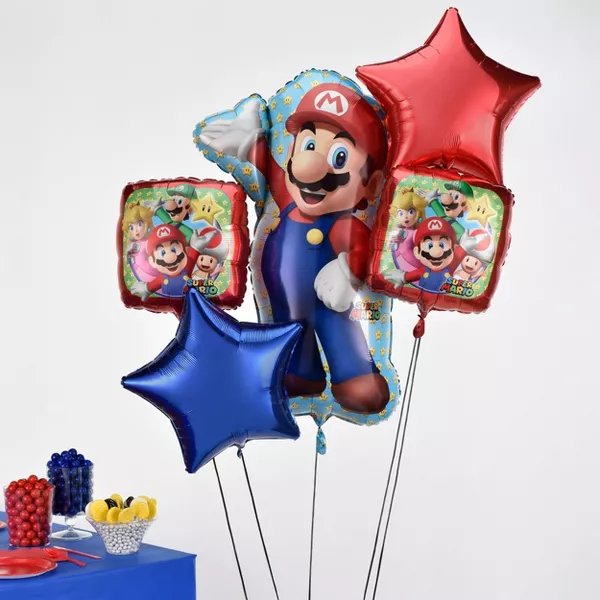 Super Mario Brothers Balloon Bouquet w/ 33" Foil Balloon