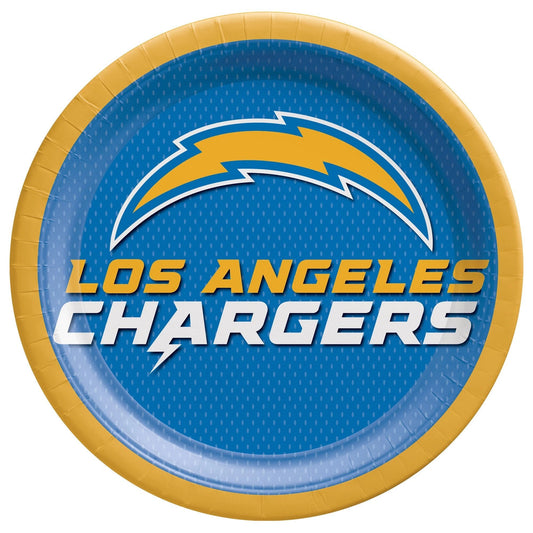 LA Chargers 9" Round Plates - 8ct