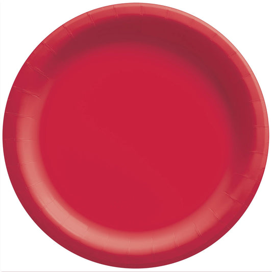 Apple Red 8.5" Round Paper Plates - 50ct