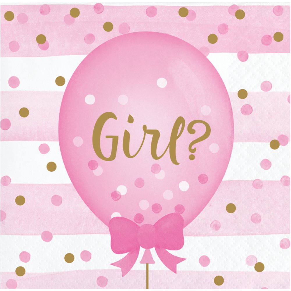 Gender Reveal Balloons Beverage Napkins - 16ct