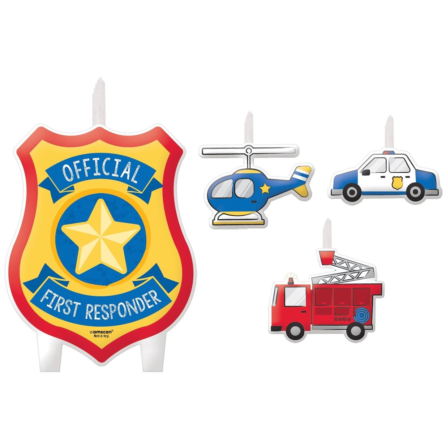 First Responders Birthday Candle Set - 4 Pieces