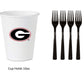 University of Georgia Party Supplies Pack with UGA Lunch Plates and UGA Napkins for 16 Guests