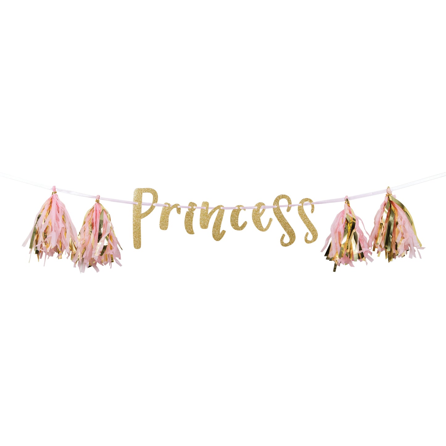 LIttle Princess Glitter Banner with Tassels - 5ft