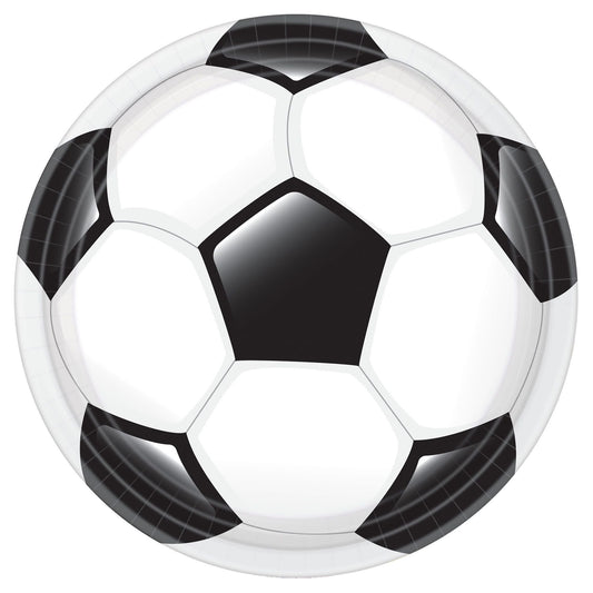 Goal Getter Soccer 10.5" Round Plates - 18ct