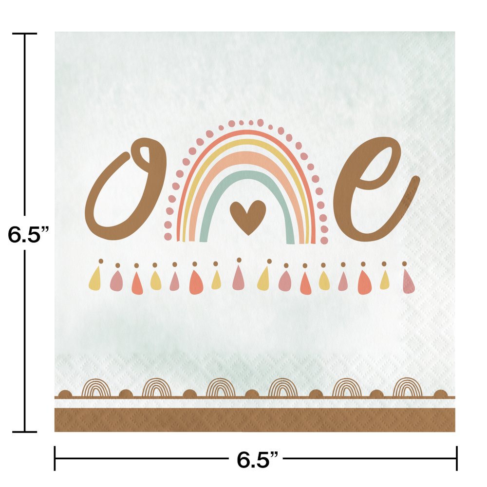 Boho Rainbow Luncheon Napkin, Ones - 16ct