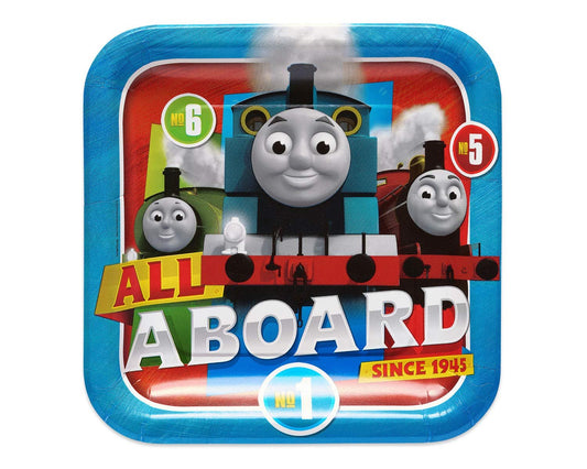 Thomas the Train All Aboard 9" Square Paper Plates - 8ct