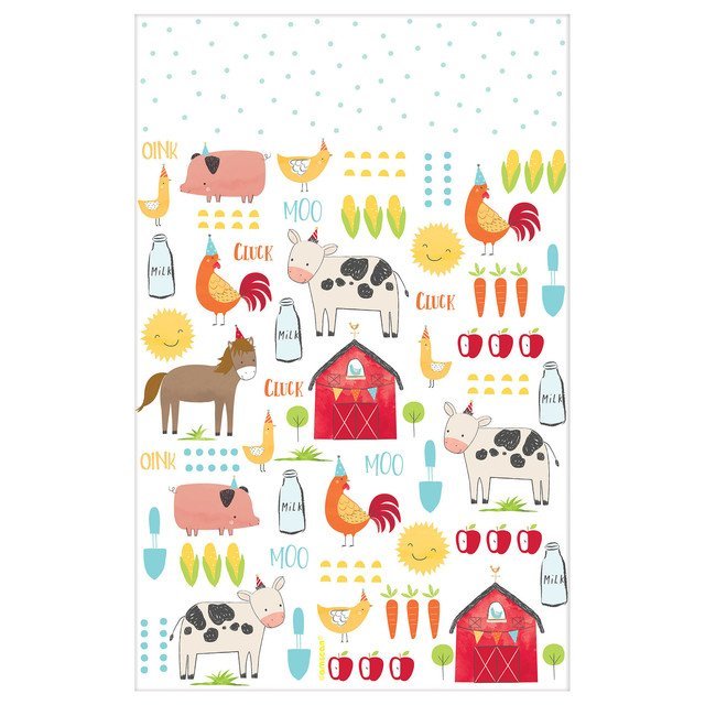 Barnyard Birthday Party Plastic Table Cover - 54" x 96"