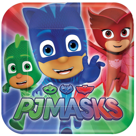 Pj Masks 7" Square Paper Plates - 8ct