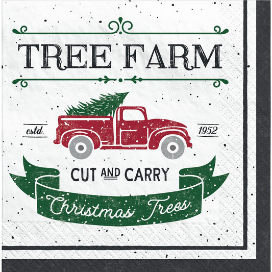 Rustic Tree Farm Christmas Paper Luncheon Napkins - 16ct