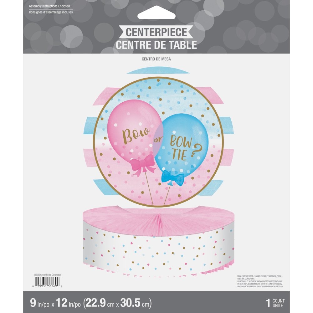 Gender Reveal Balloons Honeycomb Centerpiece