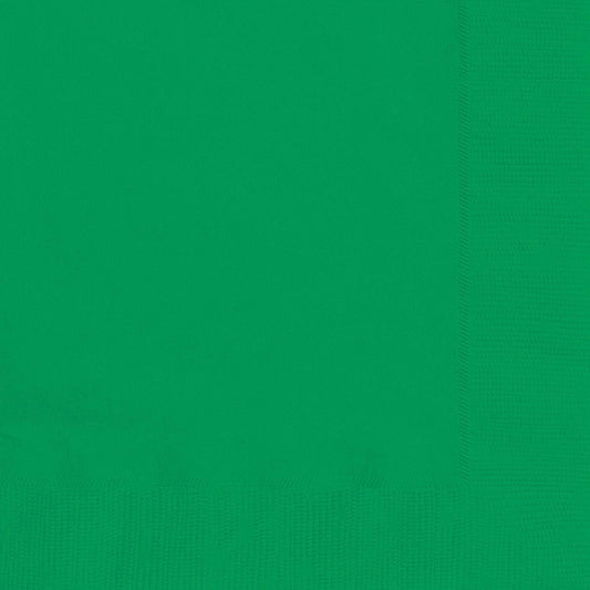 Festive Green 2-Ply Beverage Napkins - 50ct