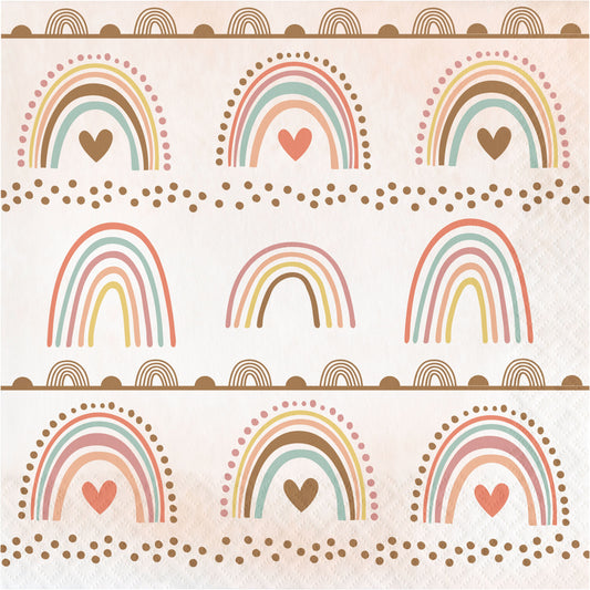 Boho Rainbow Luncheon Napkin - 16ct