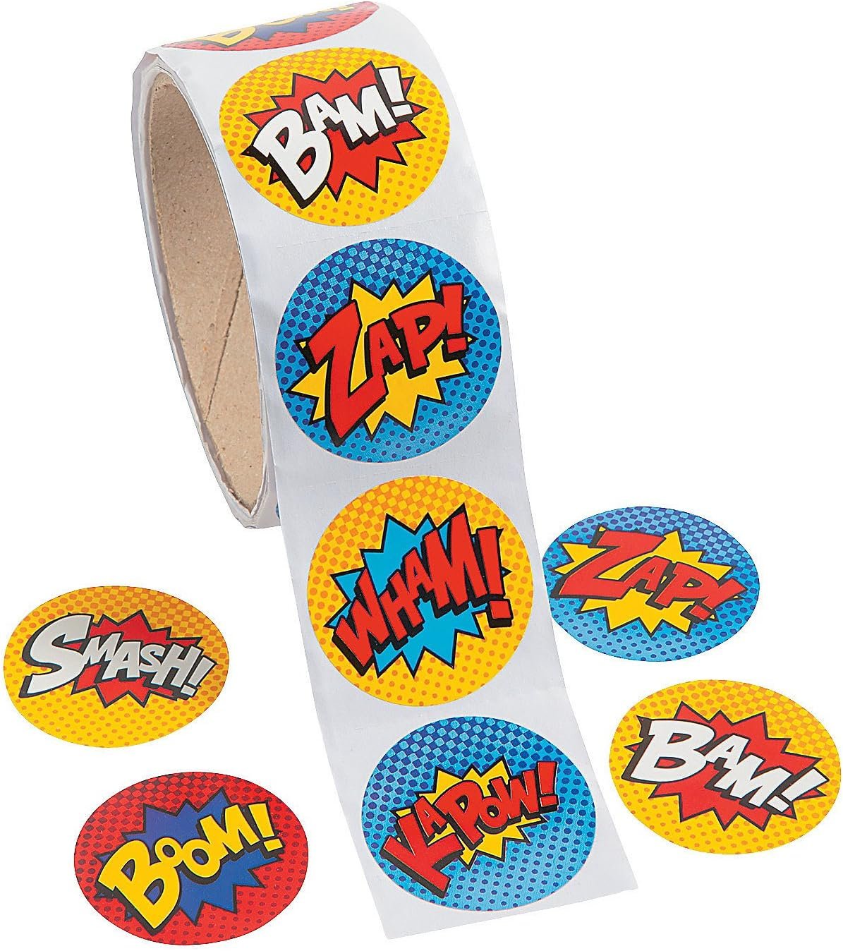 Superhero Roll Stickers - 100 Stickers