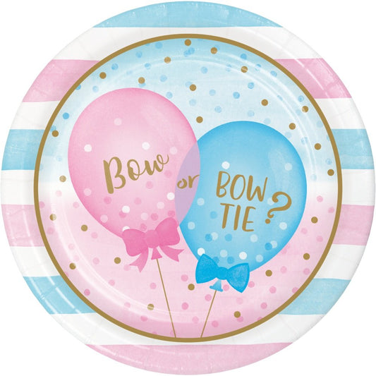 Gender Reveal Balloons 9" Paper Dinner Plates - 8ct