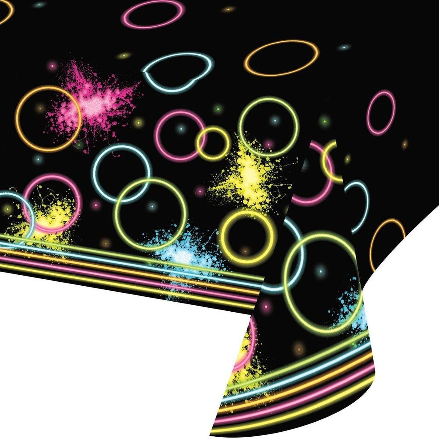 Glow Party Plastic Tablecover All Over Print - 54" x 102"