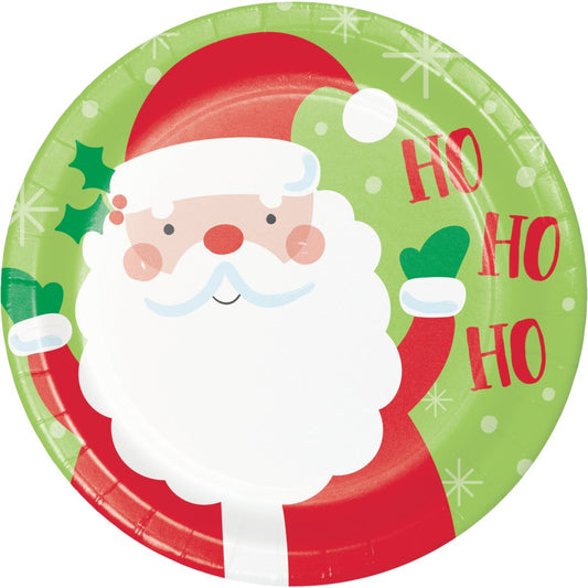 Welcome Winter Holiday 9" Santa Paper Plates - 8ct