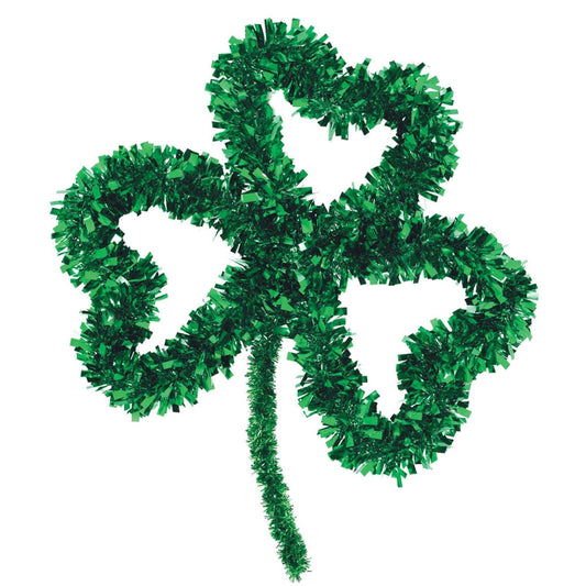 Open Shamrock Tinsel Hanging Decoration / Wreath - 11" x 14"