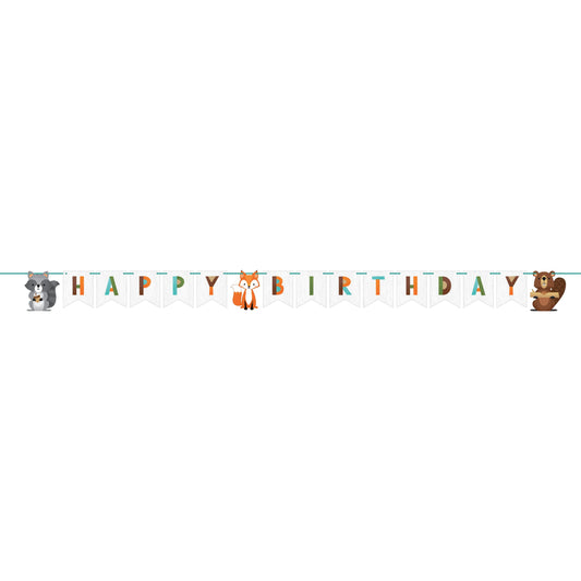 Wild One Woodland Shaped Banner with Ribbon - 1ct