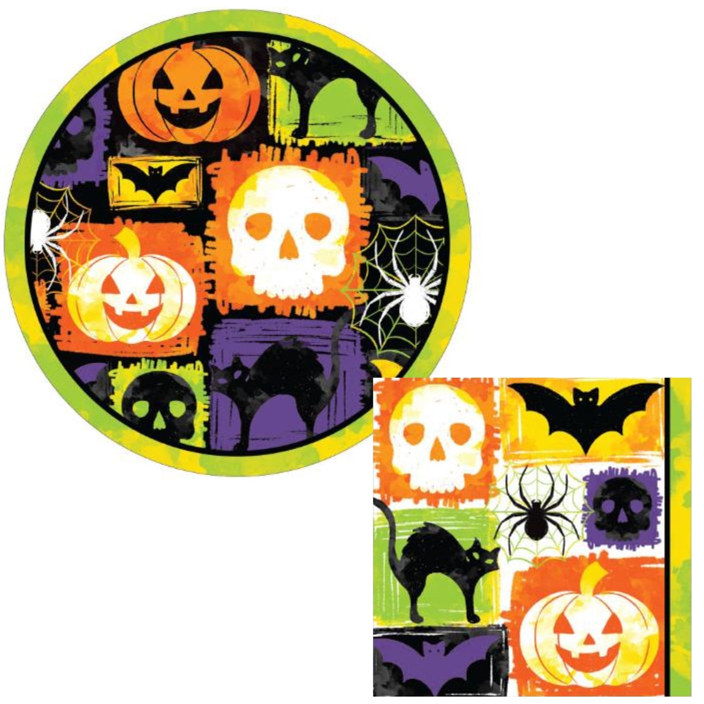 Jeepers Creepers Halloween Party Supplies Tableware Bundle w/ Halloween Plates & Halloween Napkins - Serves 50