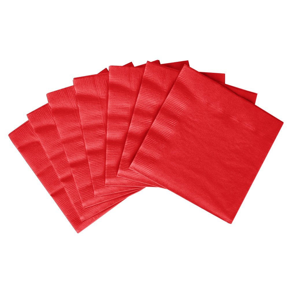 Apple Red Beverage Napkins (5" x 5") Pack Of 20 - Vibrant & Elegant Design, Soft & Absorbent Paper Napkins - Ideal For Themed Parties & Events