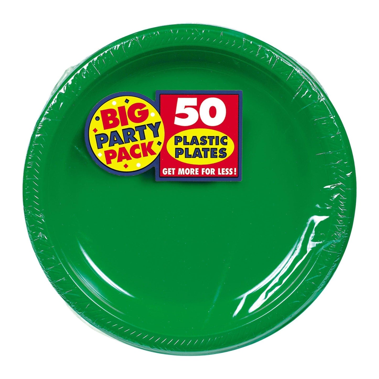 Vibrant Solid Color 7" Round Plastic Plates - 50ct