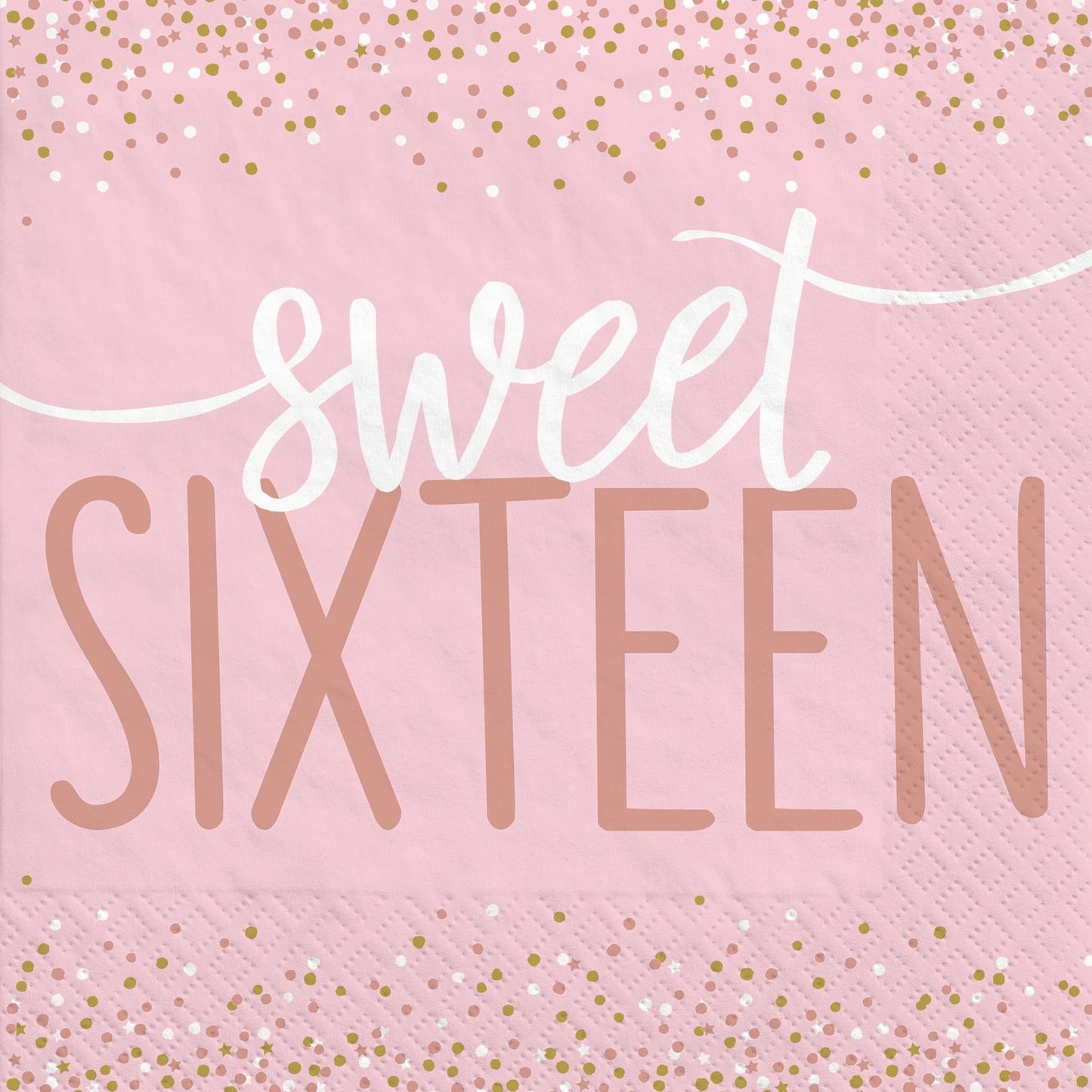 Sweet Sixteen Blush Luncheon Napkins - 16ct