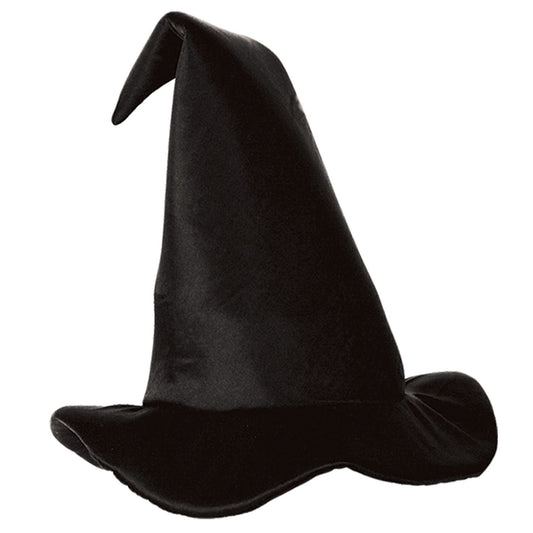 Satin-Soft Black Witch Hat - One Size Fits Most