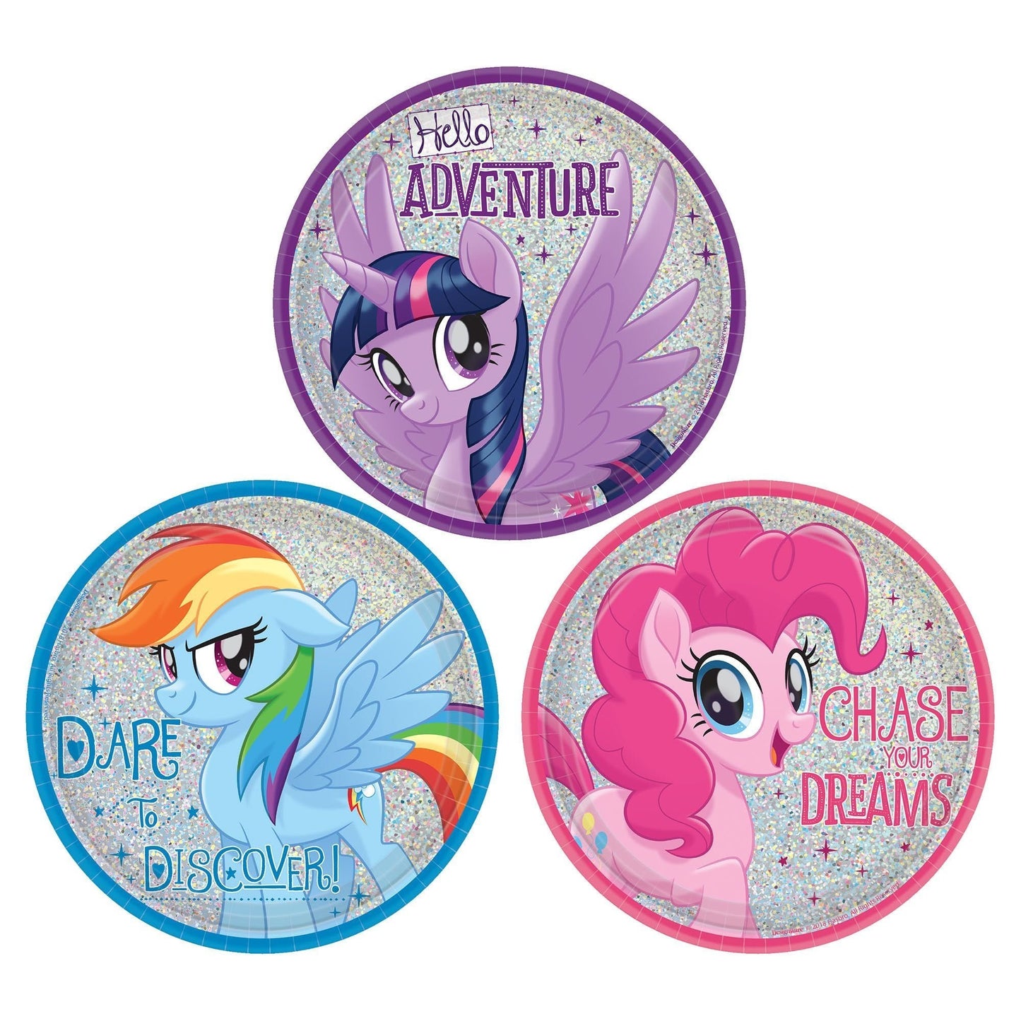 My Little Pony Friendship Adventures Assorted Prismatic 7" Round Paper Plates - 8ct