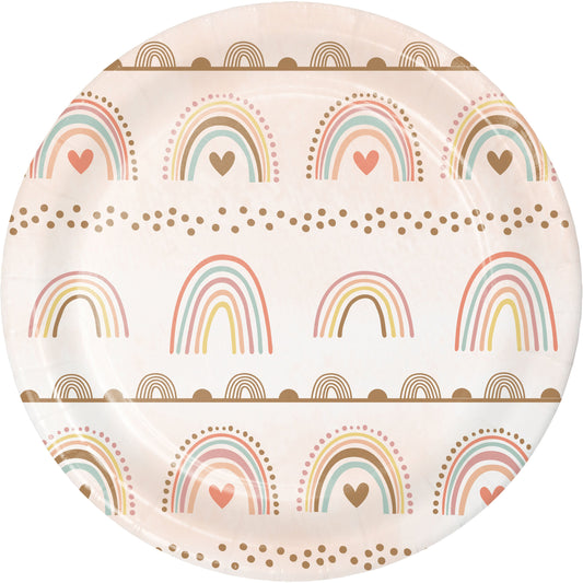 Boho Rainbow 7" Luncheon Plate - 8ct