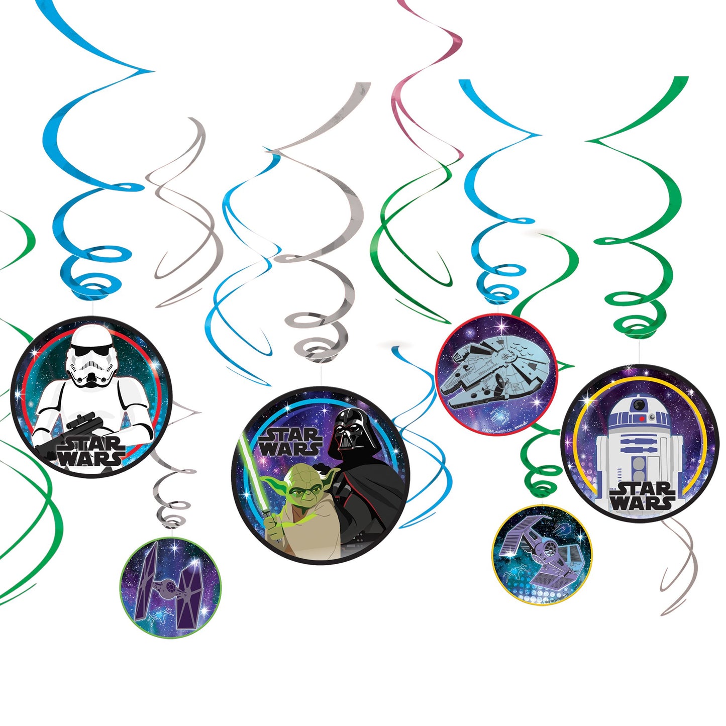 Star Wars Galaxy Hanging Swirl Decorations - 12ct