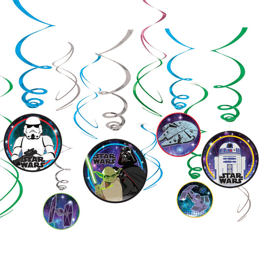 Star Wars Galaxy Hanging Swirl Decorations - 12ct