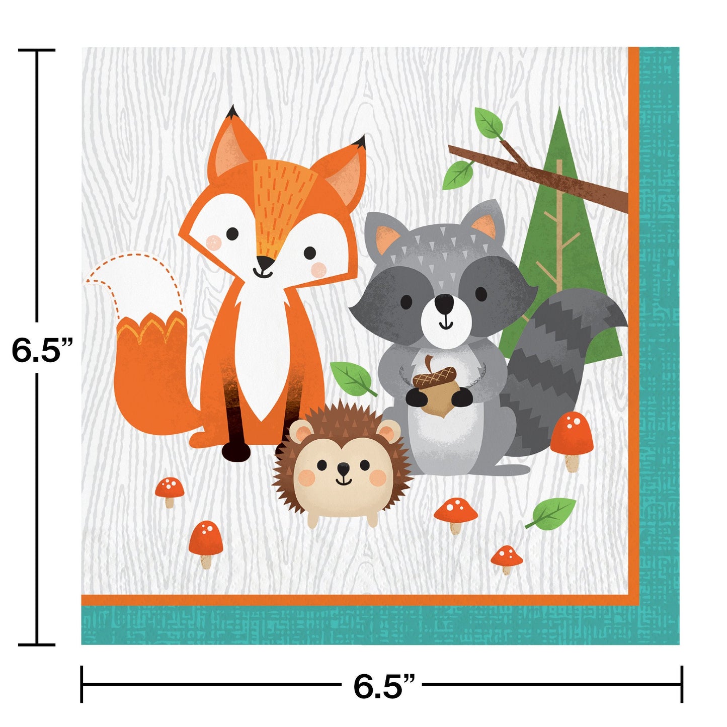 Wild One Woodland Luncheon Napkin, Animals - 16ct