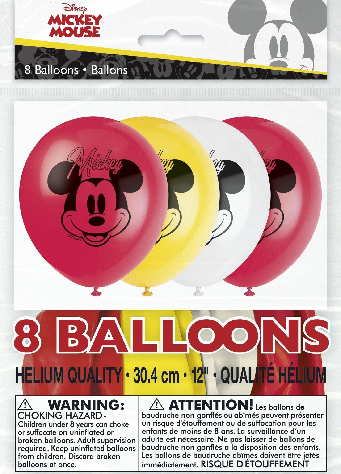 Disney Mickey Mouse 12" Latex Balloons - 8ct