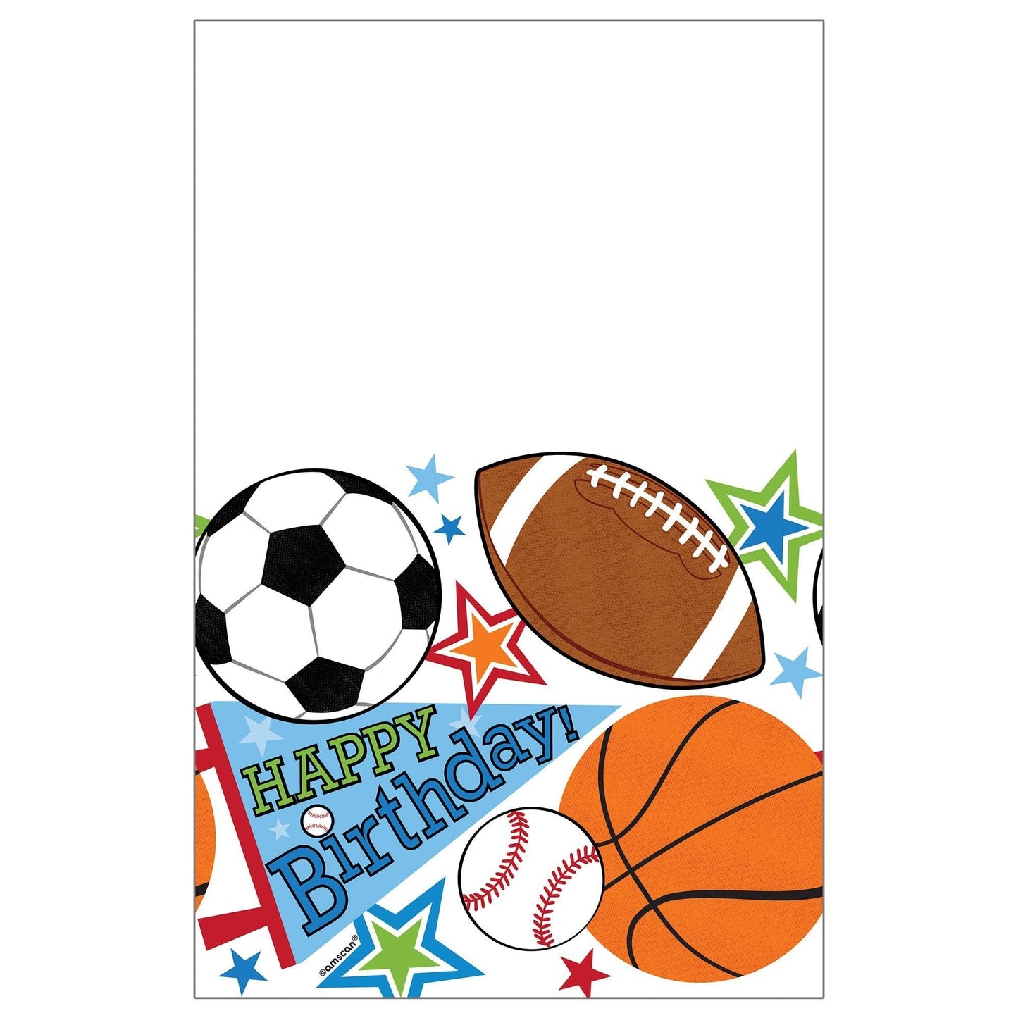 Sports Party Plastic Table Cover - 54" x 84"