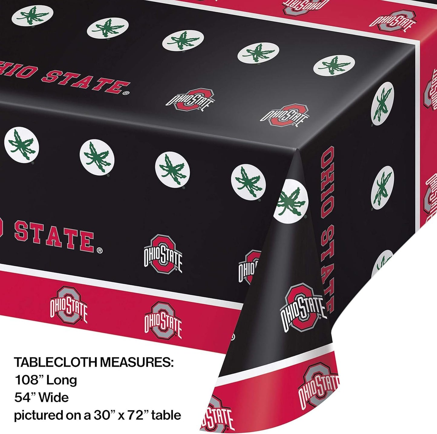 Ohio State Buckeyes Plastic Table Cover - 54" x 108" - 1ct