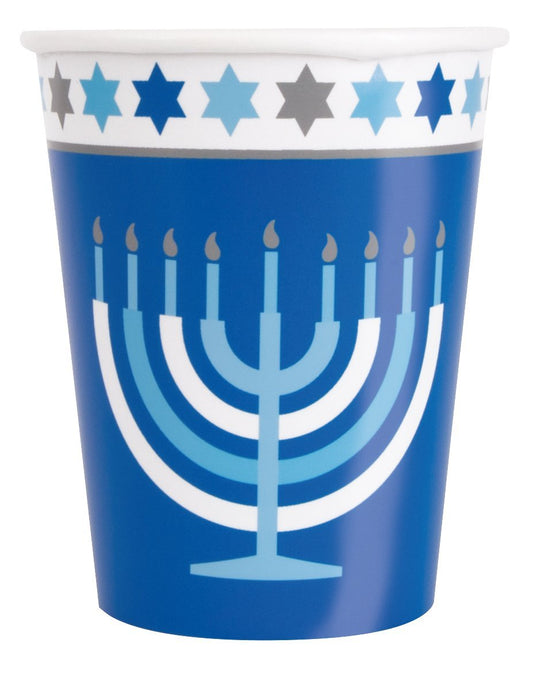 Starry Hanukkah 9oz Paper Cups - 8ct