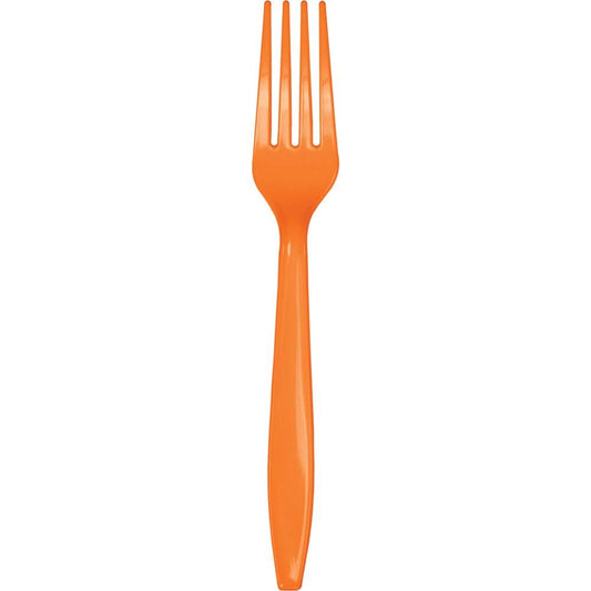 Sunkissed Orange Premium Plastic Forks - 24ct