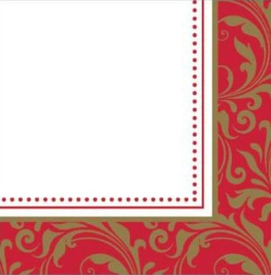 Festive Scrolls Luncheon Napkins - 50ct