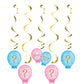 Gender Reveal Balloons Dizzy Danglers Assorted - 5ct