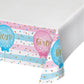 Gender Reveal Balloons Plastic Tablecover Border Print - 54" x 102"