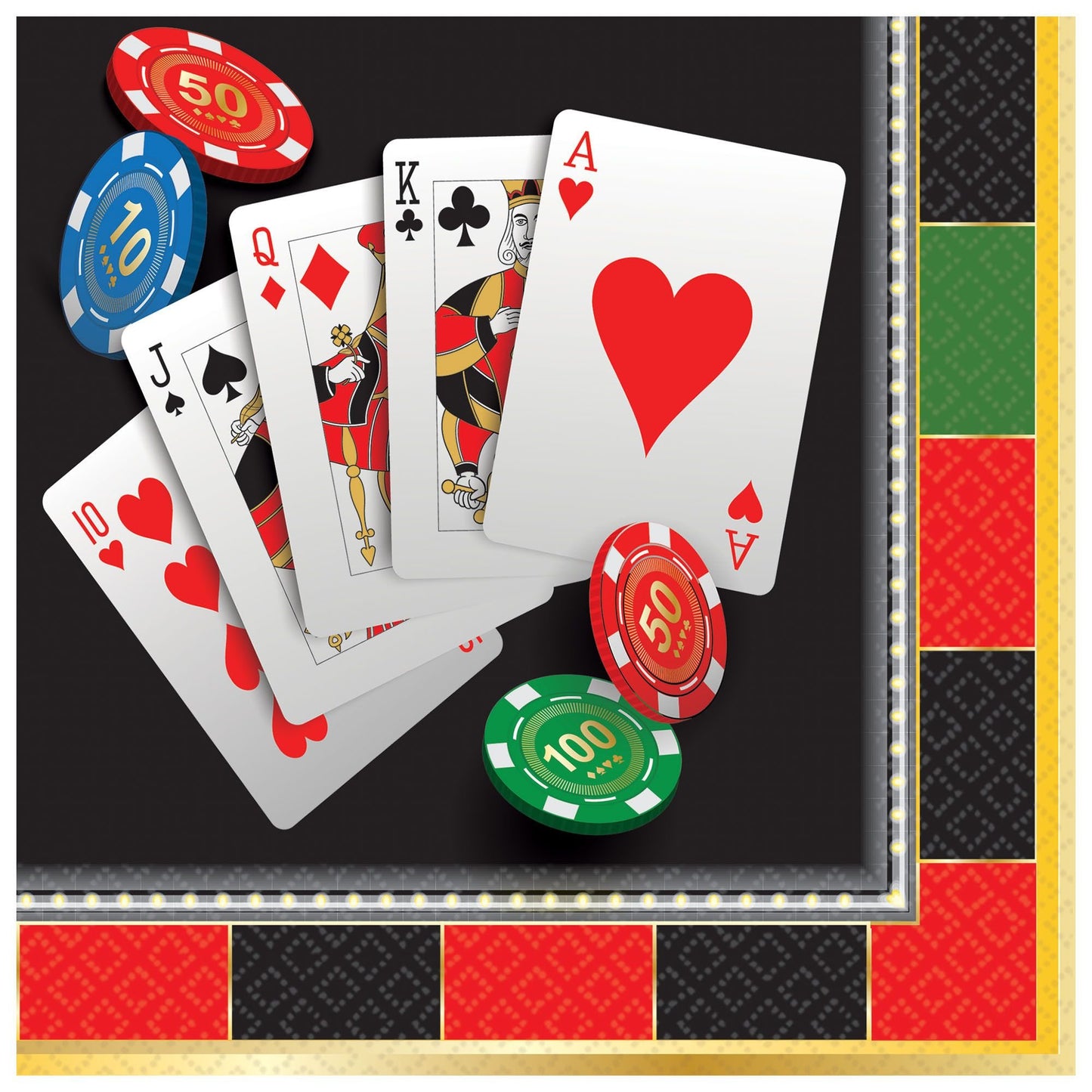 Roll The Dice Casino Party Beverage Napkins - 16ct