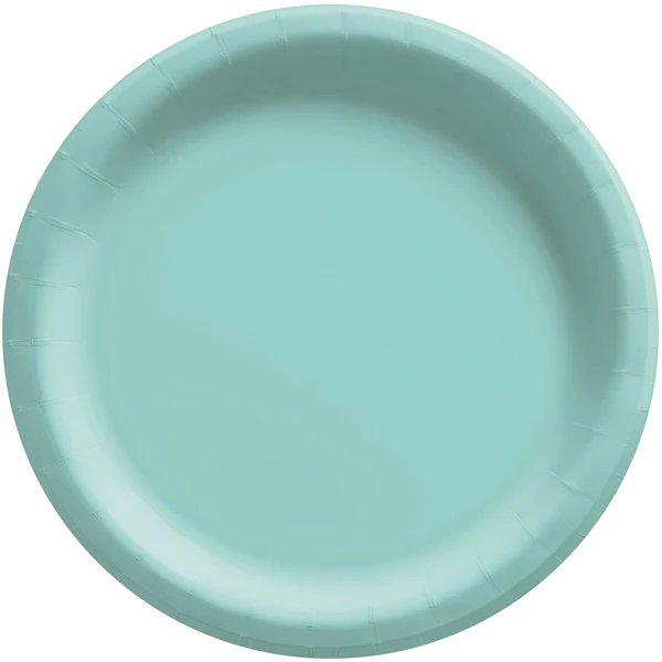 Robin's-Egg Blue 7" Round Paper Plates - 20ct